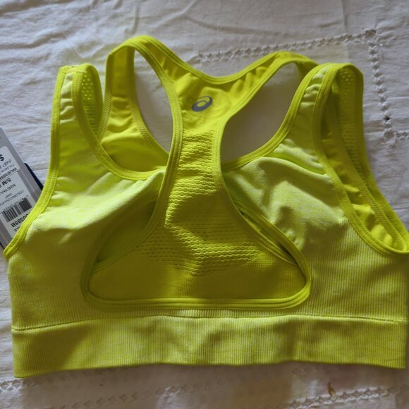 Asics Women’s Seamless Two In One Sports Bra in Neon Yellow, Size S/M - Picture 3 of 5